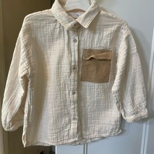 Zara kids long sleeve one pocket shirt